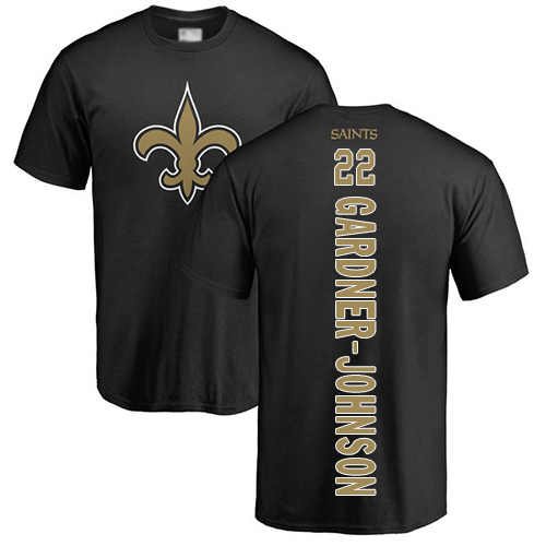 Men New Orleans Saints Black Chauncey Gardner Johnson Backer NFL Football #22 T Shirt->new orleans saints->NFL Jersey